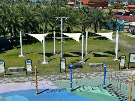 Sail Shade of Adult Fitness Zone in Hualien Pacific Park